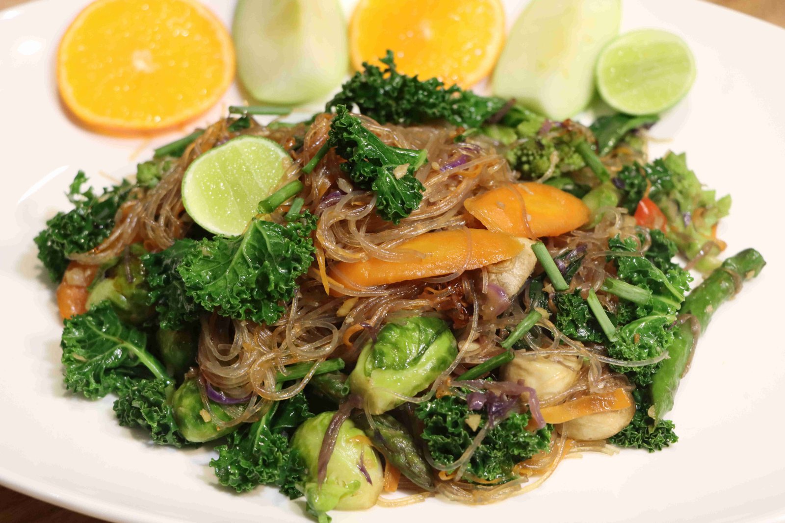 Seven Vegetable Plate With Rice Noodles